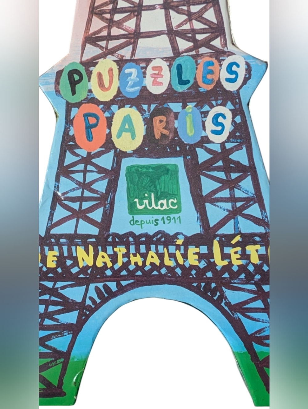 Vilac x Nathalie Lété Paris Wooden Puzzle Set Anthropologie Eiffel Tower RARE - Picture 2 of 8